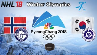 Winter Olympics 2018  Norway vs Korea  Qualification Playoffs  NHL 18 [upl. by Ylime]