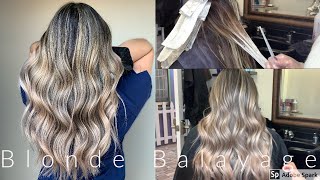 Blonde Balayage Highlights Technique Root TapToner Dimensional Blonde [upl. by Aryam211]