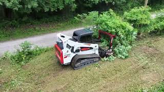 Drum Mulcher Demo  Rightofway clearing under power lines along roadside [upl. by Bolten]