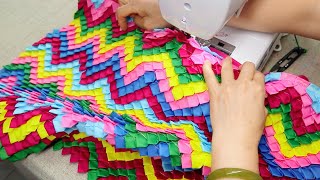 Make a pretty doormat with small scraps of fabric  Sewing Tips [upl. by Lorenz]