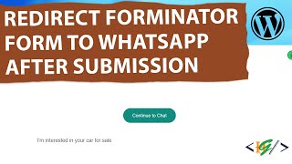 How to Redirect Forminator Form to WhatsApp After Form Submission in WordPress [upl. by Thrift]