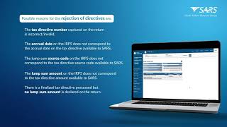 What to do when your Income Tax Return ITR12 is rejected by SARS on eFiling due to a directive [upl. by Ahsien]