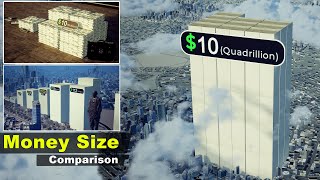 Money Size Comparison in Cash  How Billion Trillion quadrillion quintillion USD in Real scale [upl. by Nennarb31]