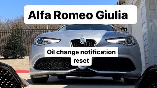 Oil Life Reset Alfa Romeo Giulia The one that works [upl. by Hakceber962]