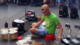 Damat  Techno street drummer  part 1 of 2 [upl. by Ocinemod]