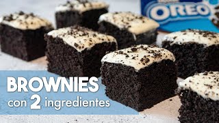 BROWNIES de OREO en MICROONDAS con 2 Ingredientes 💙 [upl. by Zitvaa820]