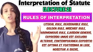 ALL RULES OF INTERPRETATION IN HINDI [upl. by Sandro]