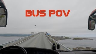 POV bus driving in Norway  Fv 64  Atlantic Ocean Road to Molde [upl. by Naitsabes699]