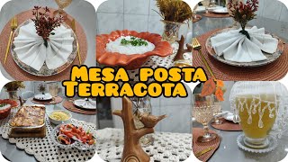 MESA POSTA TERRACOTA PARA O JANTAR OU ALMOÃ‡O SIMPLESMENTE LINDAAAA ðŸ˜ [upl. by Hsima]