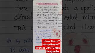 Urban Stress Microclimate Primate CityUrban Geography [upl. by Hoenack605]