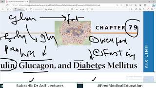 Ch79 Physiology Guyton  INSULIN GLUCAGON and Diabetes  Hormones  Dr Asif Lectures [upl. by Alegnave]