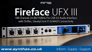 RME Fireface UFX III Overview 188Channel USB 30 Audio Interface with MADI DURec amp SteadyClock FS [upl. by Rexanna630]