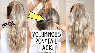 1 MINUTE PERFECT PONYTAIL HACK Lots of Volume [upl. by Wesle]