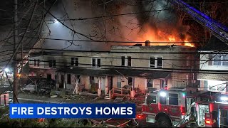 3alarm fire damages 6 homes in Royersford Pa [upl. by Yggep]