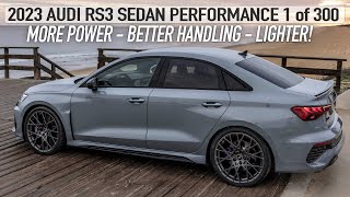 FIRST TEST 2023 AUDI RS3 SEDAN PERFORMANCE 1of300  Limited Edition More Power and Control [upl. by Elokyn]