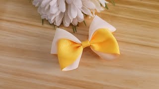 MAKING ADORABLE BOW OUT OF RIBBON TUTORIAL 🎀 RIBBON CRAFT [upl. by Inavoy38]