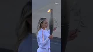 Paris 2024 has received the Olympic flame 🇬🇷🔥🇫🇷 [upl. by Onitram]