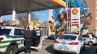 Two Men STABBED in ROBBERY at Shell Gas Station near MTA Bus Depot in Sunset Park  BROOKLYN [upl. by Rockwood]