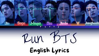 BTS  Run BTS English Lyrics Color Coded Lyrics [upl. by Atinahs]