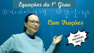 EQUAÇÕES DO 1º GRAU COM FRAÇÕES  Revisão Matemática Básica ENEM e CONCURSOS  Professora Angela [upl. by Emelda]