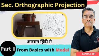 Sectional Orthographic Engineering Drawing Basics  Toshib Tutorials [upl. by Ardnek289]