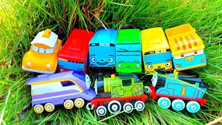 Mainan Tayo the little bus Rogi Gani Lani Robocar Poli Amber Roy Thomas and Friends percy [upl. by Adnoval]