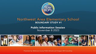 BCPS Northwest Area Elementary School Boundary Study 1  Public Information Session [upl. by Pippas425]