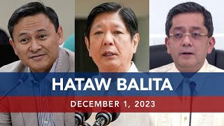 UNTV HATAW BALITA  December 1 2023 [upl. by Eillak407]