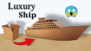 how to make cardboard ship easy  DIY Luxurious Cardboard Ship  Cardboard ship making [upl. by Airbmat]