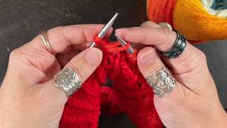 Knitting Ranunculus KnitaLong assistance part 7 Insert RHN instruction in Yoke [upl. by Ammamaria]