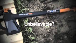 Fiskars Splitting Axe X25 Unbreakable Test [upl. by Lisha]