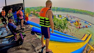 Near fatal Crash Dive from Slip amp Fly Slide at Udon Waterworld Waterpark Thailand [upl. by Libbie860]