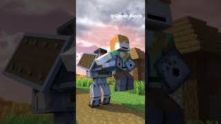 Super Golem fight Warden to save the village minecraft animation minecraftanimation [upl. by Dorreg]