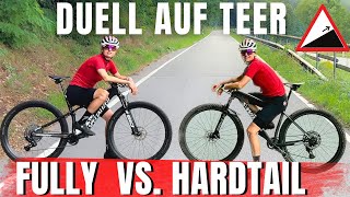 Fully vs Hardtail Duell auf Teer  damit rechnet keiner mountainbike radsport [upl. by Kern]