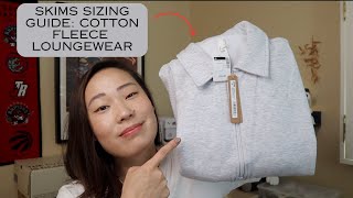 SKIMS SIZING GUIDE COTTON FLEECE LOUNGEWEAR [upl. by Notsecnirp]