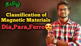 ClassificationMagneticMaterialsDiamagneticParamagneticFerromagneticPhysics 12TamilMurugaMP [upl. by Nhguavahs]