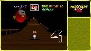 Mario Kart 64 Banshee Boardwalk PB 220quot87 NTSC 157quot16 [upl. by Noswal232]