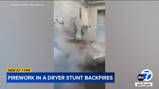 Man injured when firework causes dryer to explode [upl. by Sherry639]