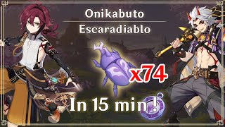 Onikabuto Escaradiablo Farming Route  IN 15 MIN  Genshin Impact [upl. by Othilie]