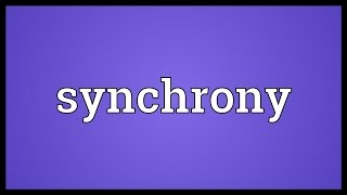 Synchrony Meaning [upl. by Koloski]