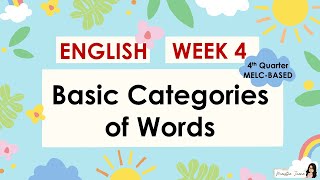 GRADE 1  4TH QUARTER  ENGLISH WEEK 4  BASIC CATEGORIES OF WORDS  MELCBASED MODULE [upl. by Ahtnamas]