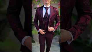 Costum Bordeaux NASMIRE Sacou Vesta Pantalon Cravata C5103doar 690lei [upl. by Nahguav304]