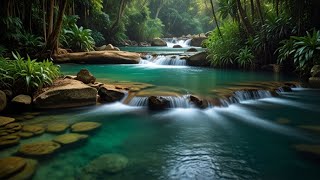 Calming River Rhythms amp Enchanting Birds in Verdant Rainforest  Water Sounds Relaxing for Sleeping [upl. by Idnal559]