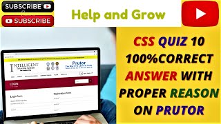 CSS QUIZ 10  PRUTOR  NO UFM  100 CORRECT ANSWERS WITH REASON [upl. by Assilem]