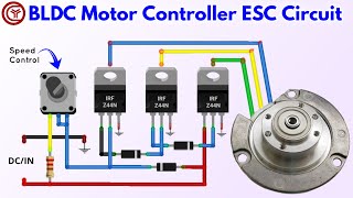 Simple BLDC motor controller circuit Using irfz44n mosfet [upl. by Eelirrem]