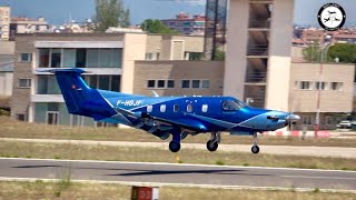 Pilatus PC12 NGX FHGJF at Sabadell Airport [upl. by Keli338]