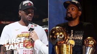 The Raptors title is tarnished just like KDs rings with the Warriors  Max Kellerman  First Take [upl. by Hashim280]