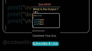 C Program 🤯  Escape Sequences 🔥 Find Output shorts coding [upl. by Eiznekcam]