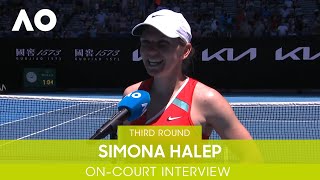 Simona Halep OnCourt Interview 3R  Australian Open 2022 [upl. by Oguh]