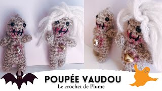 Comment faire un Porteclés Poupée Vaudou au crochet 🎃 Amigurumi Tuto crochet Halloween 👻Phildar [upl. by Corinne]